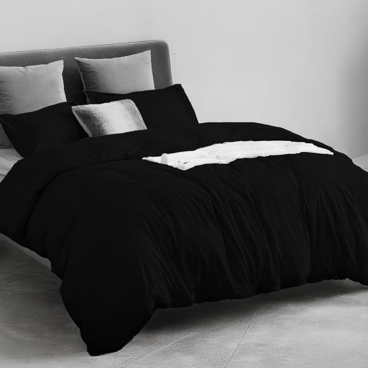 600 TC | EGYPTIAN COTTON Duvet Cover with Zipper Closure & Corner Ties