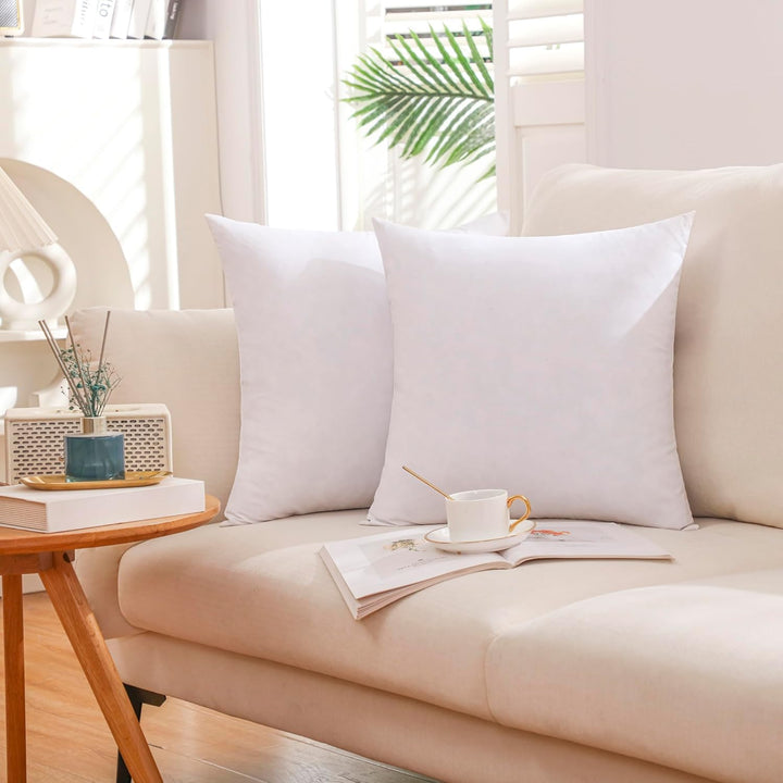 Feather Cushion Set | 50% Goose & Duck Down | Soft & Fluffy Bamboo Cover
