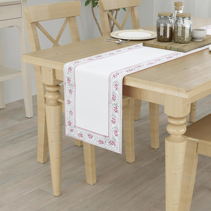 Hand Block Printed Dining Table Runner | Heat Resistant Decorative Tableware | Central Table Runner for 4 Seater & 6 Seater