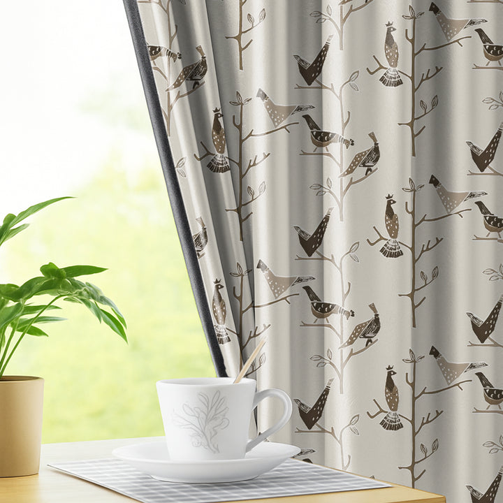 CHARMING BIRD | Luxury Printed Blackout Curtains for Windows & Doors | Premium Room Darkening & Thermal Insulated Curtains for Bedroom & Living Room Décor (Pack of 2)