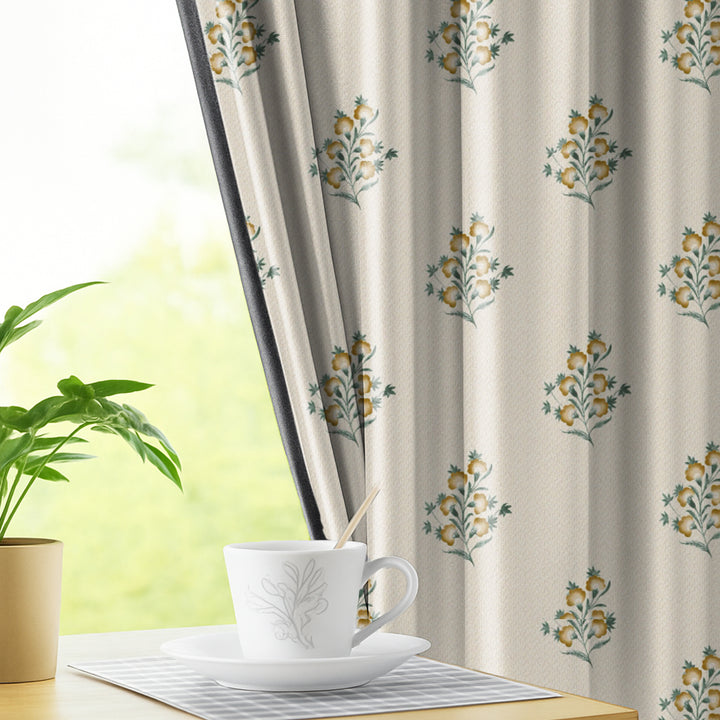 HERITAGE BLOOM | Luxury Printed Blackout Curtains for Windows & Doors | Premium Room Darkening & Thermal Insulated Curtains for Bedroom & Living Room Décor (Pack of 2)
