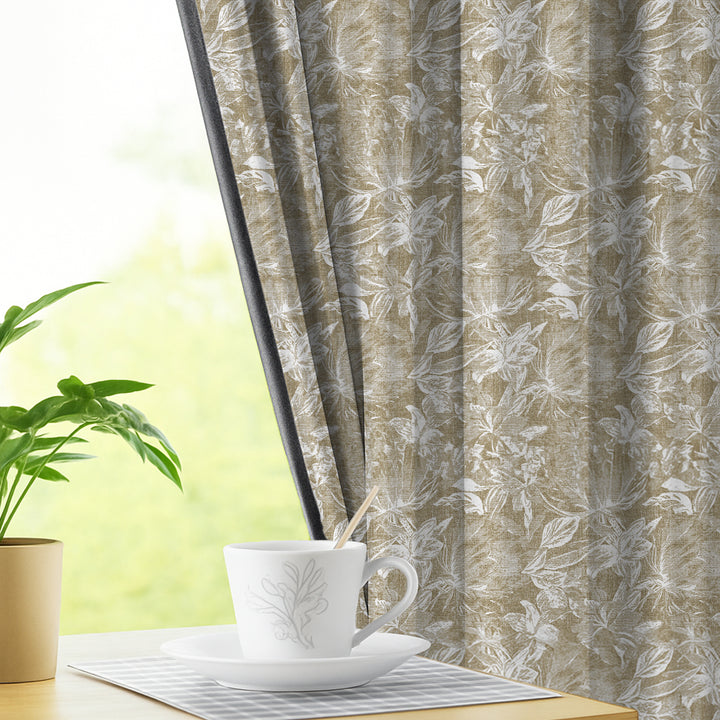 FADED FLORA | Luxury Printed Blackout Curtains for Windows & Doors | Premium Room Darkening & Thermal Insulated Curtains for Bedroom & Living Room Décor (Pack of 2)
