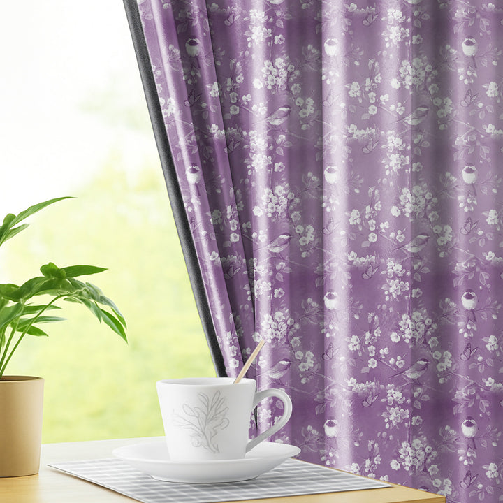 WHISPERING BLOSSOM | Luxury Printed Blackout Curtains for Windows & Doors | Premium Room Darkening & Thermal Insulated Curtains for Bedroom & Living Room Décor (Pack of 2)