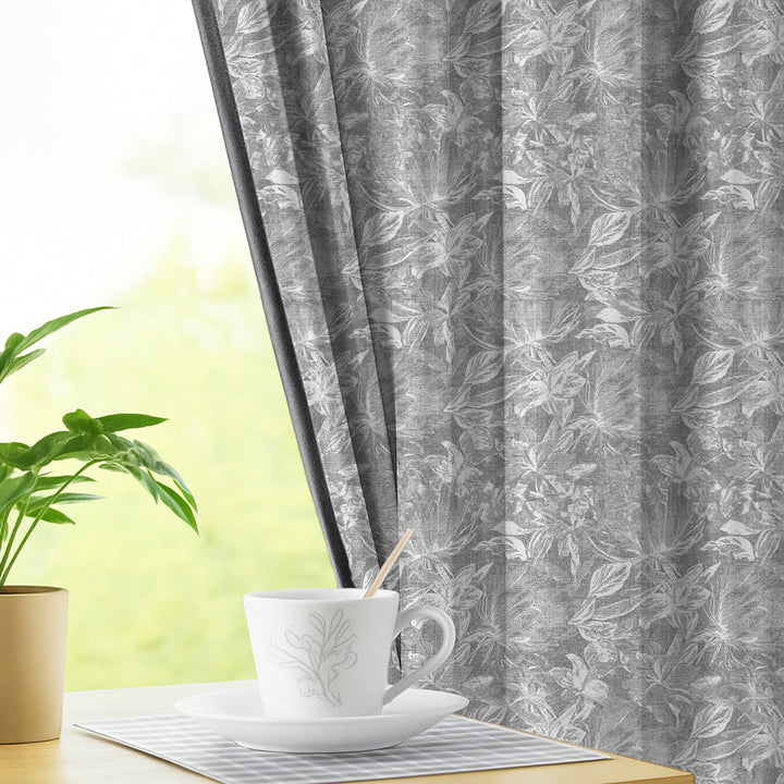 FADED FLORA | Luxury Printed Blackout Curtains for Windows & Doors | Premium Room Darkening & Thermal Insulated Curtains for Bedroom & Living Room Décor (Pack of 2)