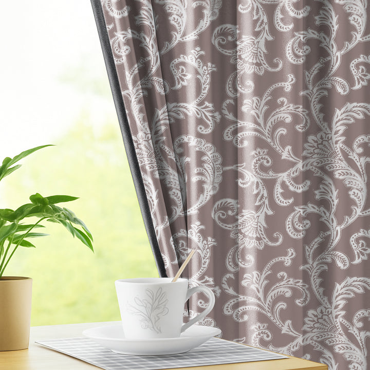 GRACIOUS VINES | Luxury Printed Blackout Curtains for Windows & Doors | Premium Room Darkening & Thermal Insulated Curtains for Bedroom & Living Room Décor (Pack of 2)