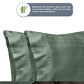 Organic Bamboo Pillowcase Set of 2 | Luxuriously Soft Bamboo-Silk Feel with Self-Check Design | Cooling, Gentle on Hair & Skin