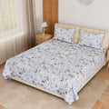 COTTON TWILL |  Bedsheet with Pillow Covers | Soft, Breathable & Floral Printed Bedsheet  | 300 TC | Wrinkle-Resistant, Fade-Proof