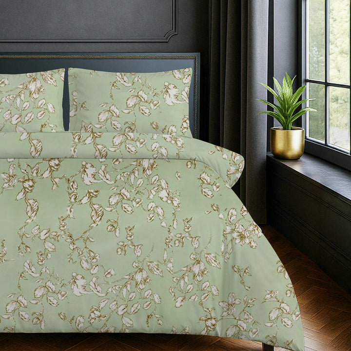 COTTON TWILL |  Bedsheet with Pillow Covers | Soft, Breathable & Floral Printed Bedsheet  | 300 TC | Wrinkle-Resistant, Fade-Proof