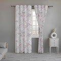 BIRD VINES | Rod Pocket Semi-Sheer Cotton Linen Curtains - Set Of 2 Panels