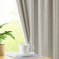 STARLIGHT | Linen Texture Blackout with Geometric Floral Pattern Complete Light Blocking with Thermal Insulated, Noise Reducing Backing (Pack of 2)