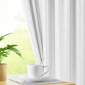STARLIGHT | Linen Texture Blackout with Geometric Floral Pattern Complete Light Blocking with Thermal Insulated, Noise Reducing Backing (Pack of 2)