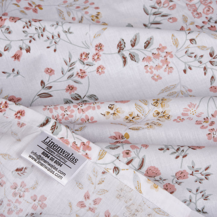 Printed Cotton Percale Bedsheet with Pillow Covers | 300 TC Soft | Breathable & Floral Printed Bedsheet