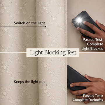 Moonlight embossed blackout curtain beige - texture close-up