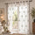 Hand Block Printed Cotton Linen Sheer Floral Door Curtains – Light Filtering, Grommet Style, Pack of 2 (Rubby Flora)