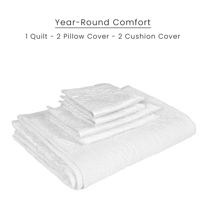 FLORAL DESIGN | Bamboo Quilted Bedcovers - King Size (96x106 inches)