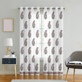 Hand Block Printed Cotton Linen Sheer Floral Door Curtains – Light Filtering, Grommet Style, Pack of 2 (Rubby Flora)