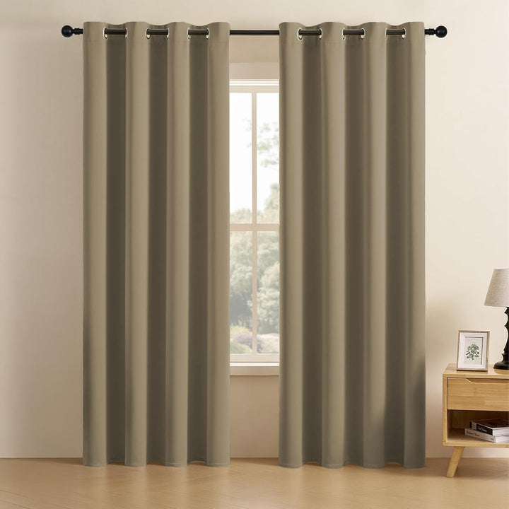 ENZO | TRUE BLACKOUT Curtains | Matte Finish Complete Light Block | Thermal Insulated, Noise Reducing, Light Blocking | Grommet Hanging - Set of 2 Panels