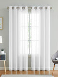 SOLID COLLECTION | Eyelet Sheer Cotton Linen Curtains - Set Of 2 Panels