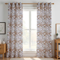 200TC Sheer Cotton Curtains – Light Filtering Floral Door & Window Drapes, Grommet Top, Set of 2