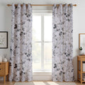 200TC Sheer Cotton Curtains – Light Filtering Floral Door & Window Drapes, Grommet Top, Set of 2