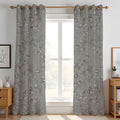200TC Sheer Cotton Curtains – Light Filtering Floral Door & Window Drapes, Grommet Top, Set of 2