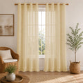 Aesthetic Sheer Curtains | Poly Linen Shrink & Fade Proof Drapes | Home Decor
