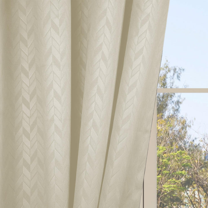 HERRINGBONE EMBOSSED | TRUE BLACKOUT Curtains | PASTEL COLORS | Thermal Insulated, Noise Reducing, Light Blocking | Grommet Hanging