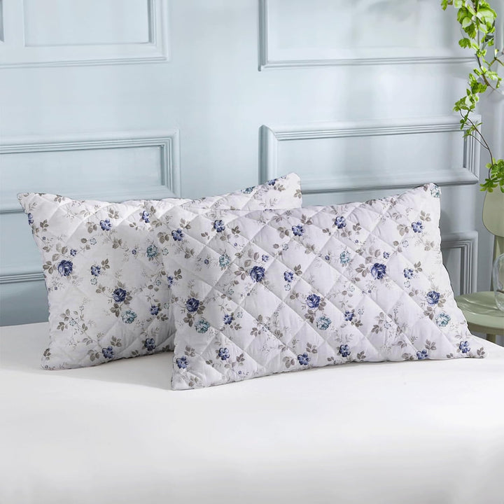 PRINTED COTTON Quilted Pillow Cover | Ultra-Soft, Breathable & Hypoallergenic | Skin & Hair Friendly with Zipper Closure
