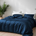 Bamboo Silk Duvet Cover - 300 TC, Soft Quilt cover, Blanket cover with Zipper & Corner Ties, Lightweight & Breathable, Skin Friendly