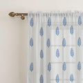 COLOURFUL GARDEN |  Handblock Rod Pocket Sheer Cotton Linen Curtains - Set Of 2 Panels