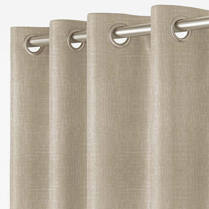 EMBOSSED CLADDING TEXTURE | TRUE BLACKOUT Curtains | Thermal Insulated, Noise Reducing, Light Blocking | Grommet Hanging