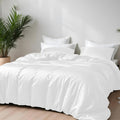 Bamboo Silk Duvet Cover - 300 TC, Soft Quilt cover, Blanket cover with Zipper & Corner Ties, Lightweight & Breathable, Skin Friendly