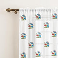 KIDS PRINT | Rod Pocket Sheer Cotton Linen Curtain - Set Of 2 Panels