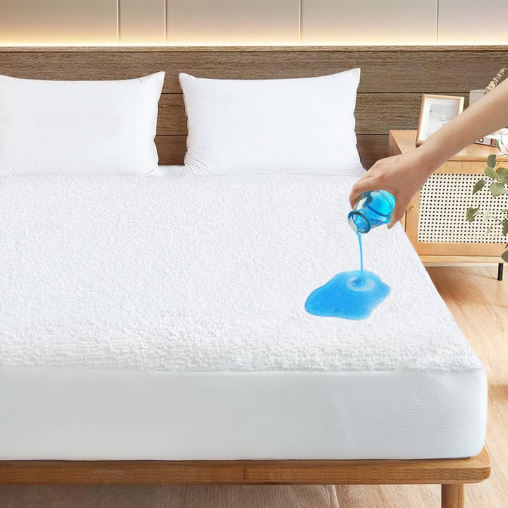 Mattress Protector | Waterproof Laminated Terry | Dustproof, Hypoallergenic, Ultra-Soft & Breathable Bed Cover