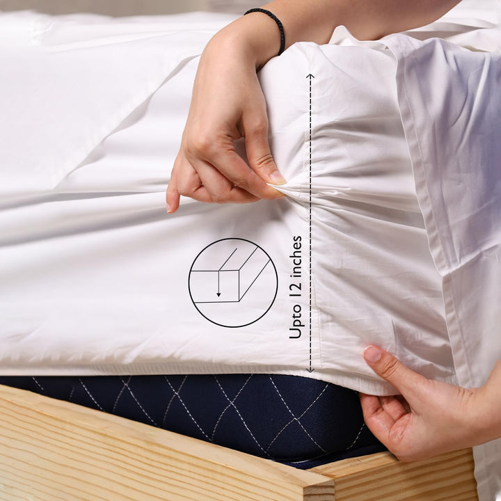 PERCALE Cotton Fitted/Elasticated Bedsheet