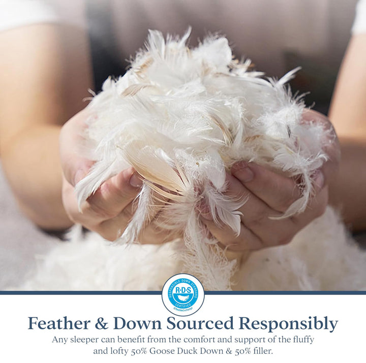FEATHER PILLOW | 10% Egyptian Cotton, 50% Goose Down & 40% Feather