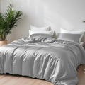 Bamboo Silk Duvet Cover - 300 TC, Soft Quilt cover, Blanket cover with Zipper & Corner Ties, Lightweight & Breathable, Skin Friendly