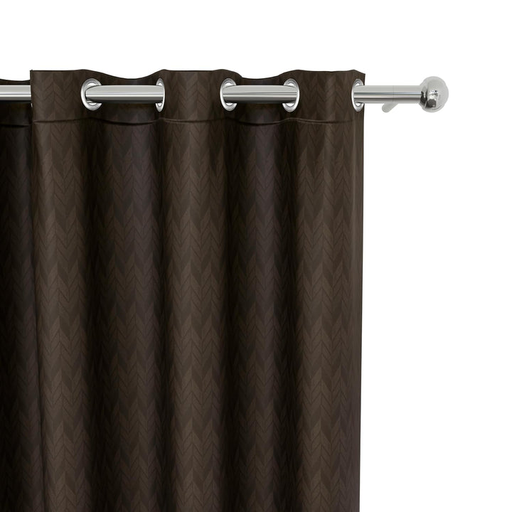 HERRINGBONE EMBOSSED | TRUE BLACKOUT Curtains | Thermal Insulated, Noise Reducing, Light Blocking | Grommet Hanging