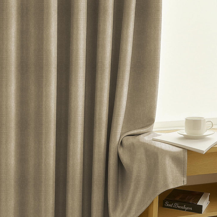 EMBOSSED CLADDING TEXTURE | TRUE BLACKOUT Curtains | Thermal Insulated, Noise Reducing, Light Blocking | Grommet Hanging