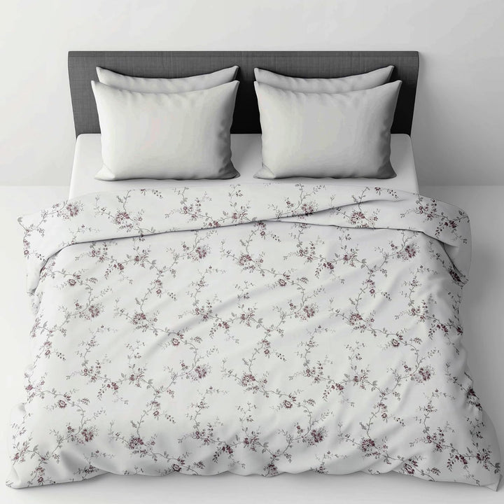 GARDEN DREAM | Cotton Printed Duvet Cover with Zipper Closure & Corner Ties – Soft, Lightweight Comforter, Rajai & Quilt Cover, Blanket cover
