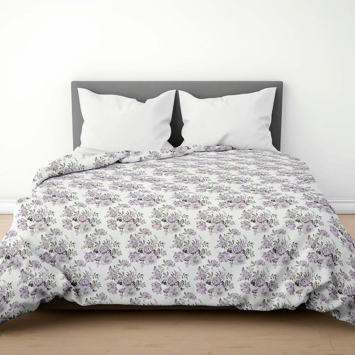 BLOSSOM COLLECTION | Cotton Floral Printed Duvet Cover with Zipper Closure and Corner Ties - Comforter, Rajai & Quilt Cover, Soft & Lightweight cover