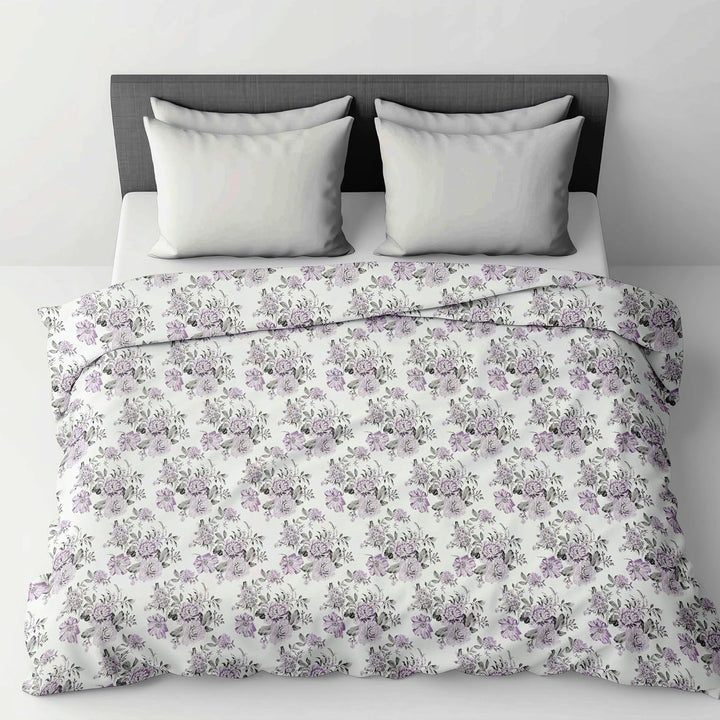 BLOSSOM COLLECTION | Cotton Floral Printed Duvet Cover with Zipper Closure and Corner Ties - Comforter, Rajai & Quilt Cover, Soft & Lightweight cover