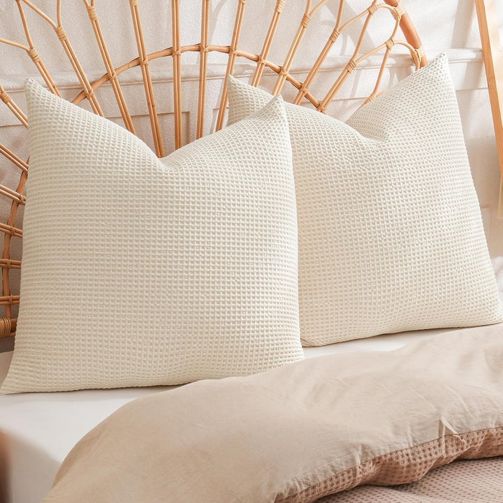 BAMBOO Waffle Cushion Covers – Breathable, Skin Friendly, Sweat Free Cooling