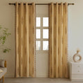 COLOURFUL GARDEN | Handblock Semi-Sheer Cotton Linen Curtains - Set Of 2 Panels
