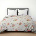 BLOSSOM COLLECTION | Cotton Floral Printed Duvet Cover with Zipper Closure and Corner Ties - Comforter, Rajai & Quilt Cover, Soft & Lightweight cover