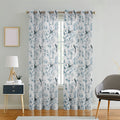 BIRD VINES | Eyelet Sheer Cotton Linen Curtains - Set Of 2 Panels