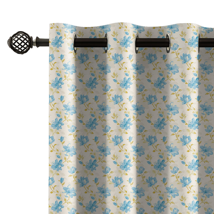 WILLOW DREAM | Luxury Printed Blackout Curtains for Windows & Doors | Premium Room Darkening & Thermal Insulated Curtains for Bedroom & Living Room Décor (Pack of 2)