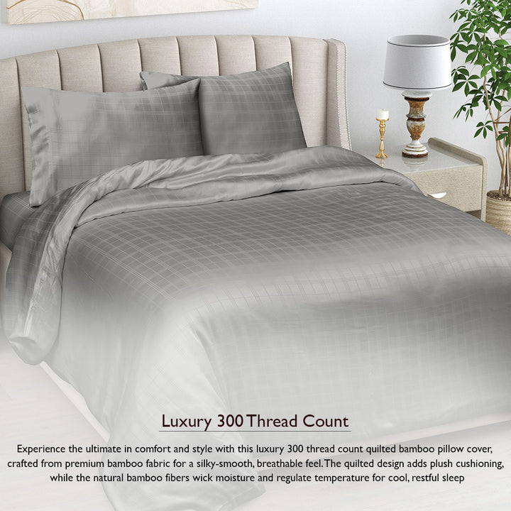 Organic Bamboo Pillowcase Set of 2 | Luxuriously Soft Bamboo-Silk Feel with Self-Check Design | Cooling, Gentle on Hair & Skin