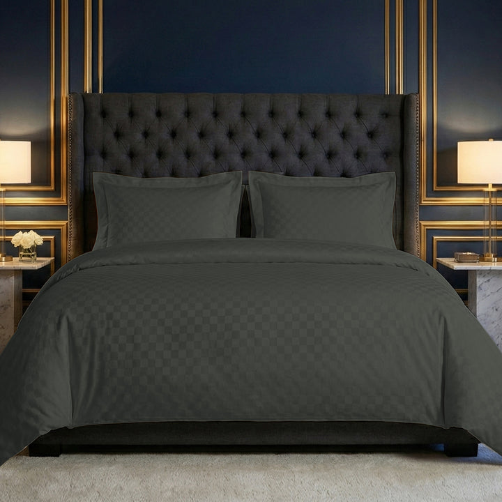 Cotton Jacquard Bedsheet Set | Elegant Self-Checks Weave | Ultra-Soft, Breathable & Skin-Safe | Oeko-TEX® Certified Hotel-Style Bedding