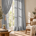 Aesthetic Sheer Curtains | Poly Linen Shrink & Fade Proof Drapes | Home Decor